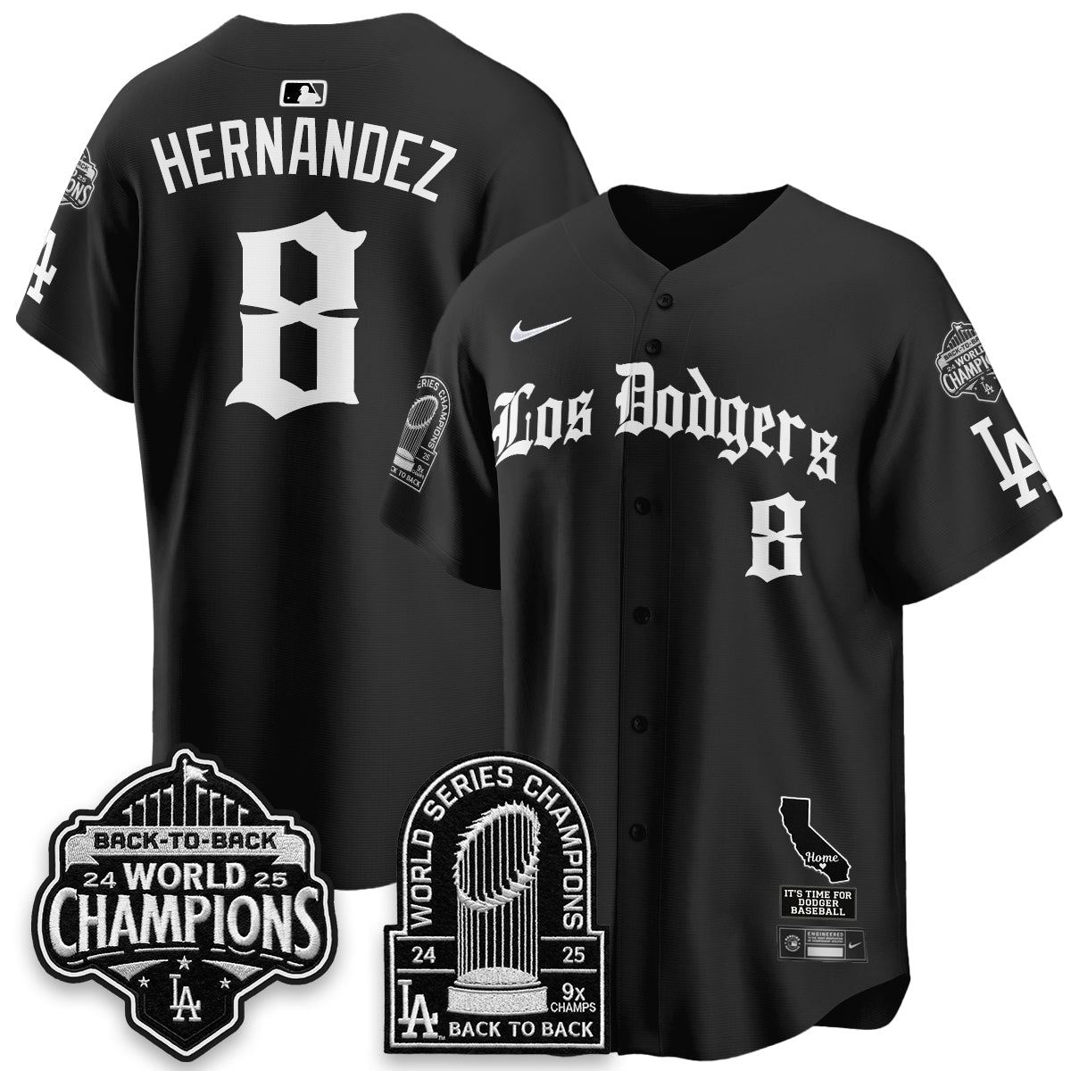 LAD World Series Champions Vapor Premier Limited Gothic Edition Jersey - Stitched