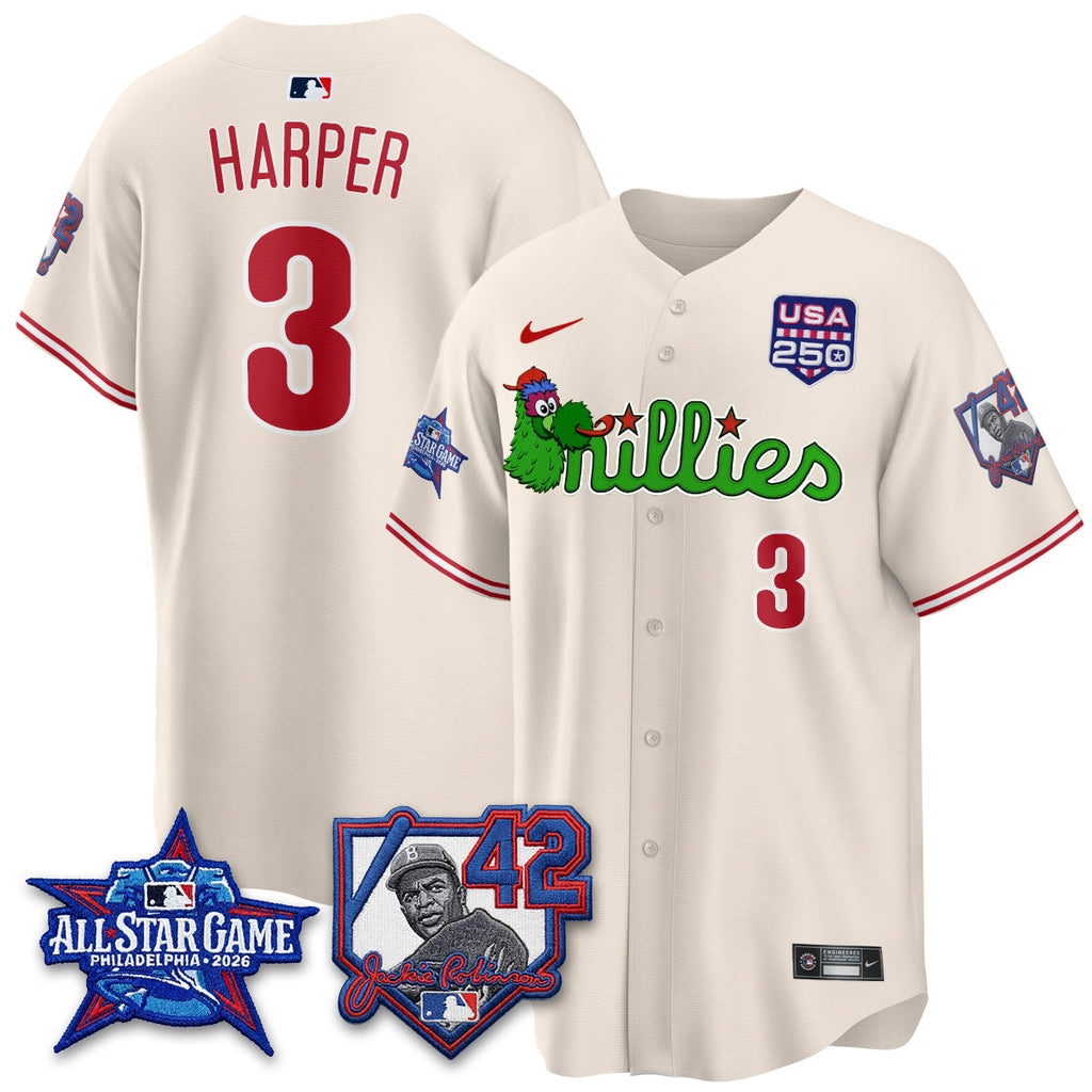 PHI Phanatic 2026 New Era & 250th USA Vapor Limited Jersey - All Star Game - Stitched