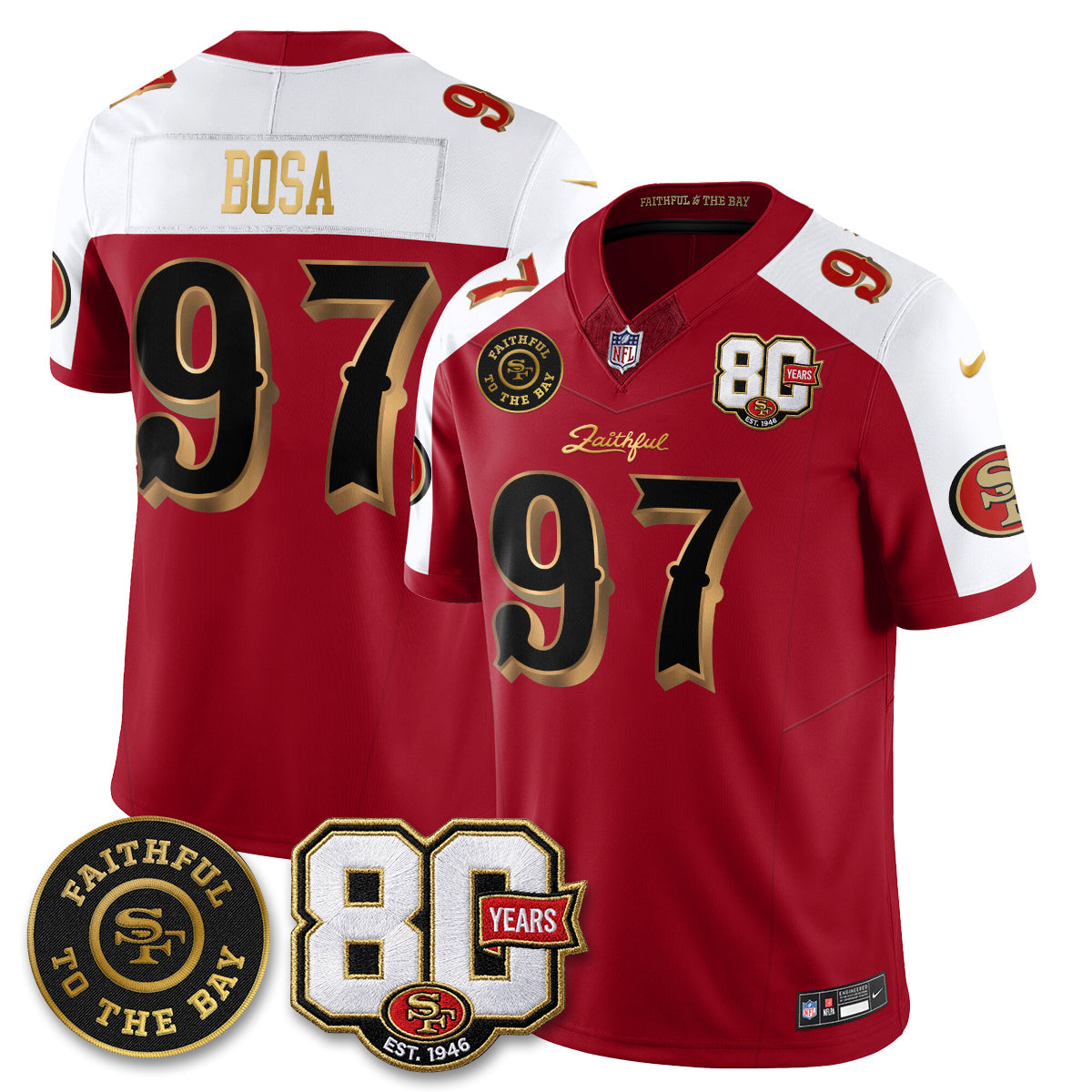 SF “Rivalries” Vapor Limited Jersey - Faithful To The Bay Patch - Stitched