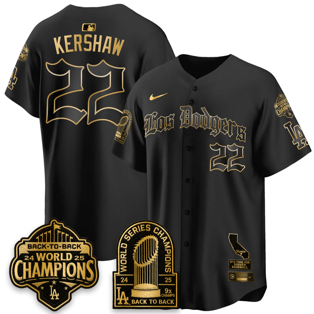 LAD World Series Champions Vapor Premier Limited Gothic Edition Jersey - Stitched