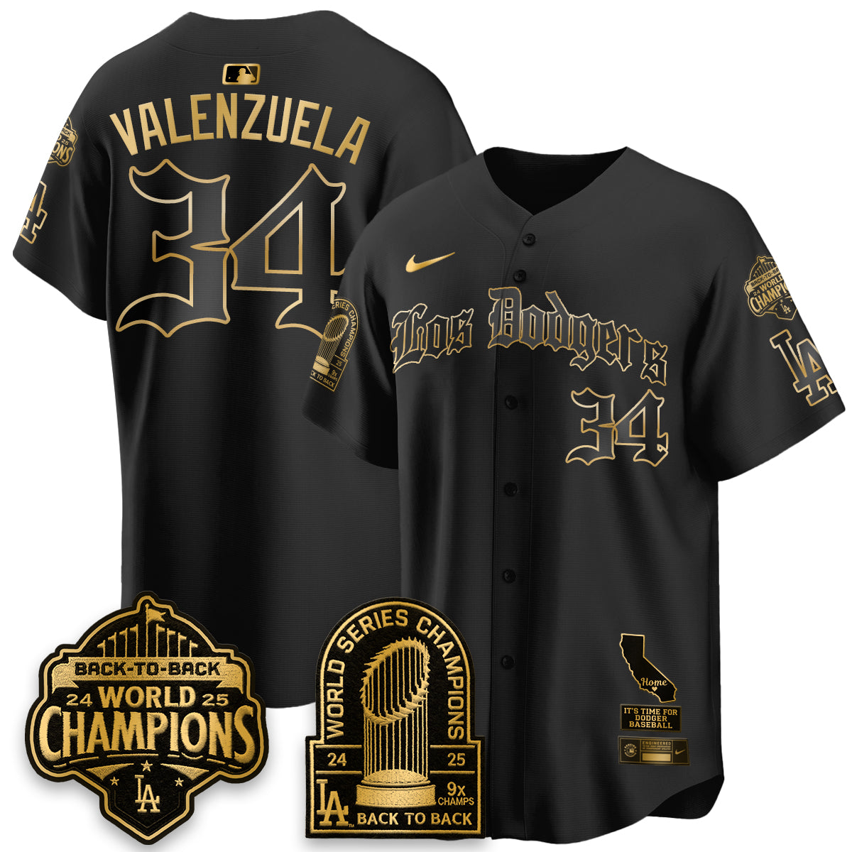 LAD World Series Champions Vapor Premier Limited Gothic Edition Jersey - Stitched