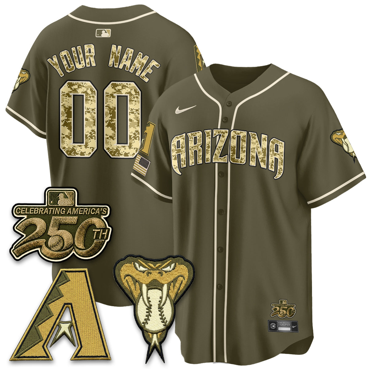 ARI Salute to Service 2026 Vapor Premier Limited Custom Jersey - Stitched