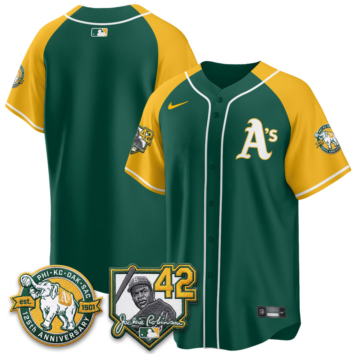 OAK 2026 Jackie Robinson Day - Celebrating 125 Years Limited Vapor Jersey - Stitched