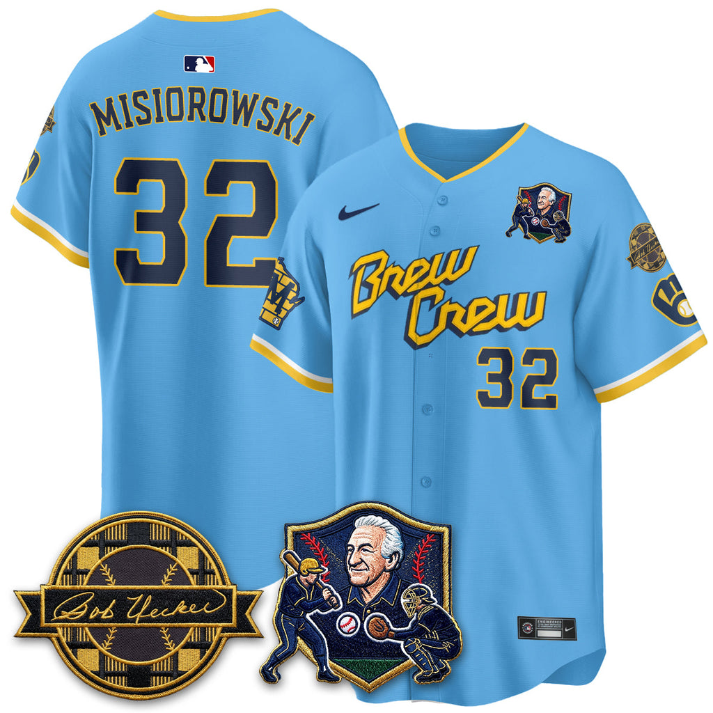 MIL Bob Uecker - 54 Seasons for Brewers' Vapor Limited Gold Jersey - Stitched