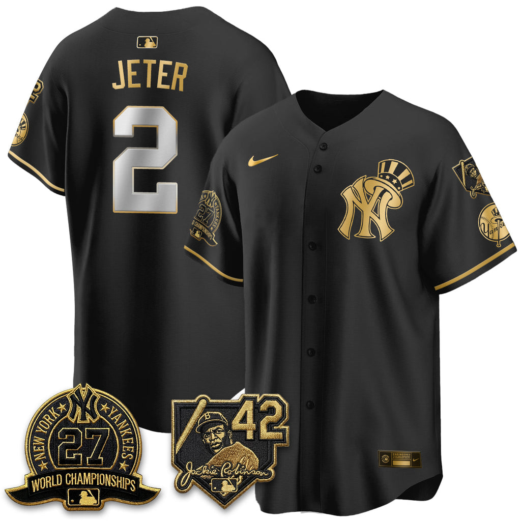 NYY 2026 Jackie Robinson Day Vapor Limited Gold Edition Jersey - Stitched - V2