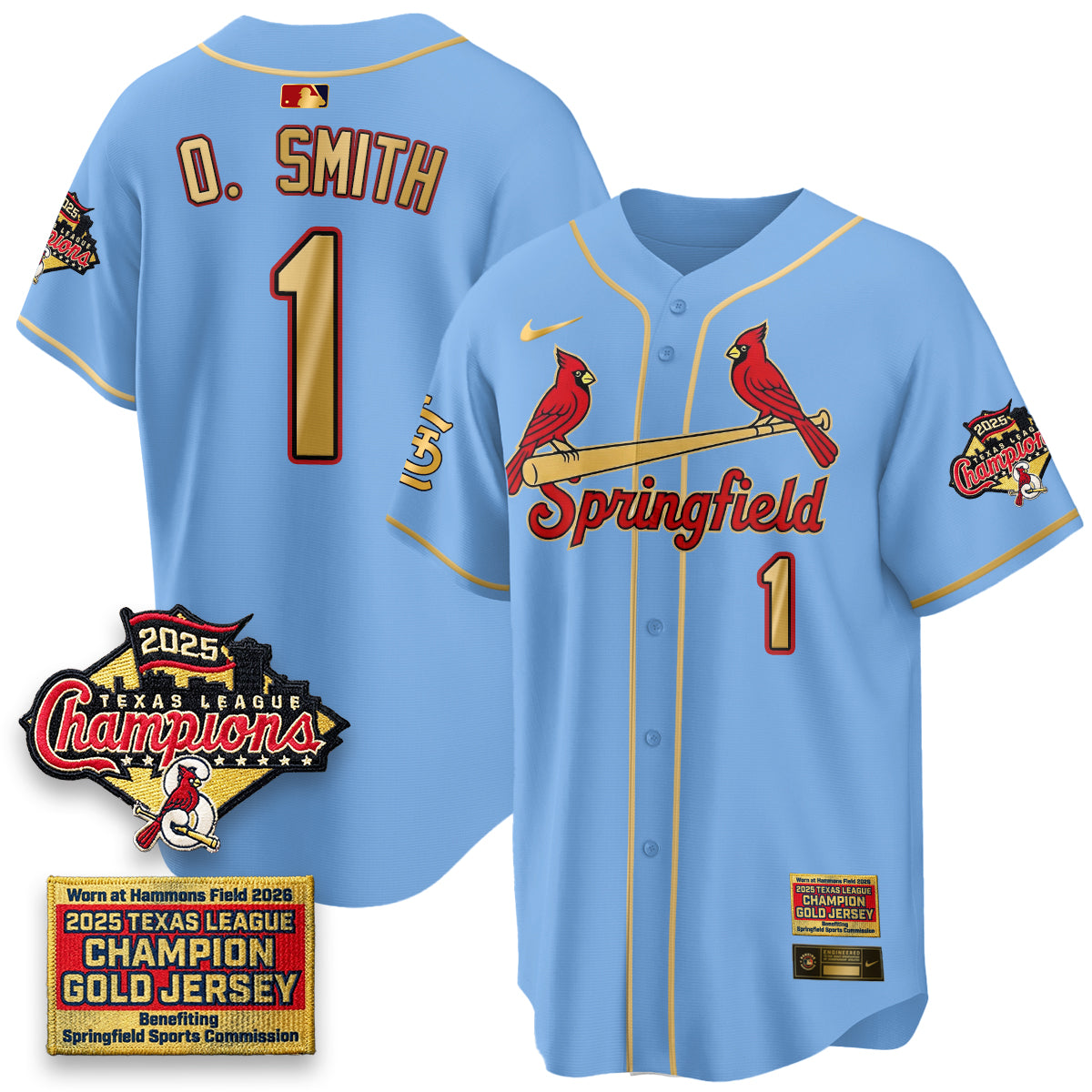 STL Springfield's Championship Gold Limited Jerseys - Stitched
