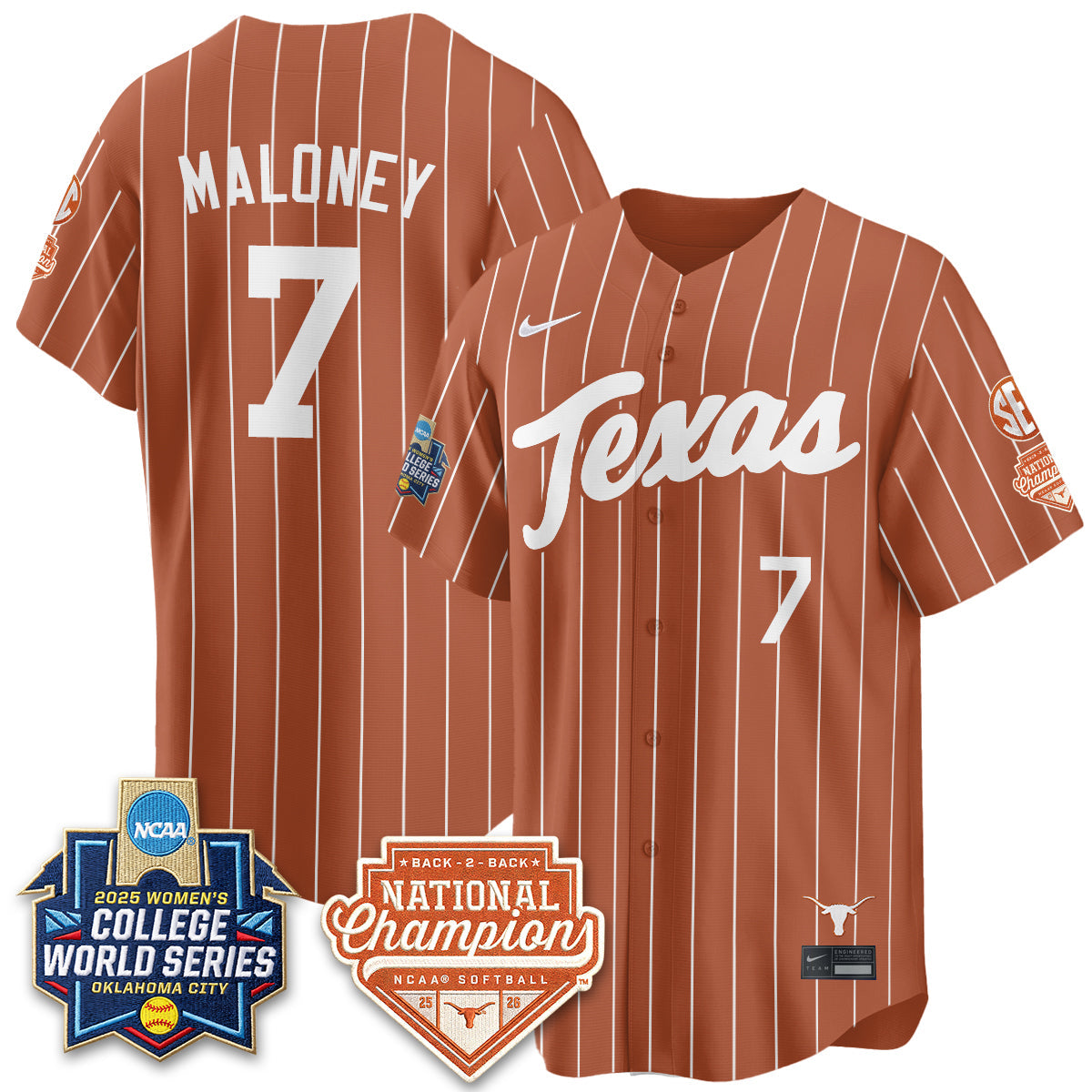 TEX Softball 2026 World Series (WCWS) Vapor Premier Limited Jersey - B2B Champs - Stitched