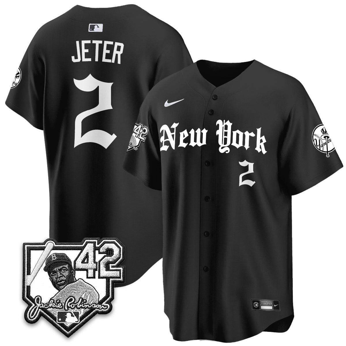 NYY 2026 Jackie Robinson Day Gothic Vapor Limited Jersey - Stitched