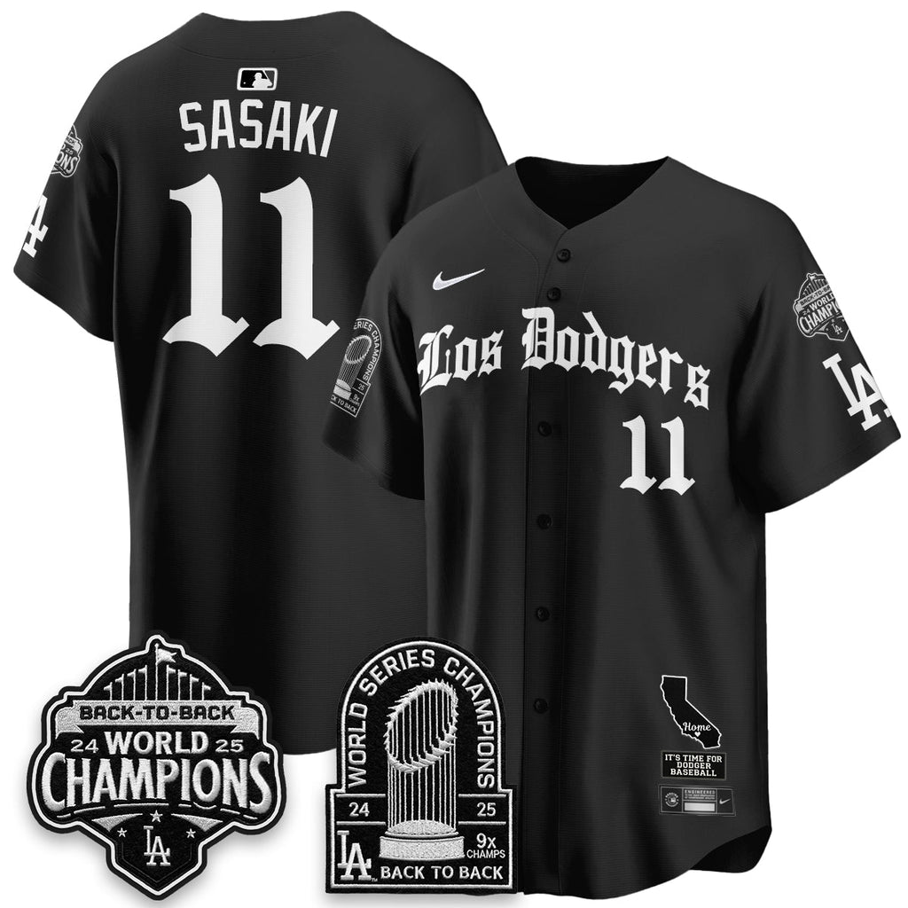 LAD World Series Champions Vapor Premier Limited Gothic Edition Jersey - Stitched