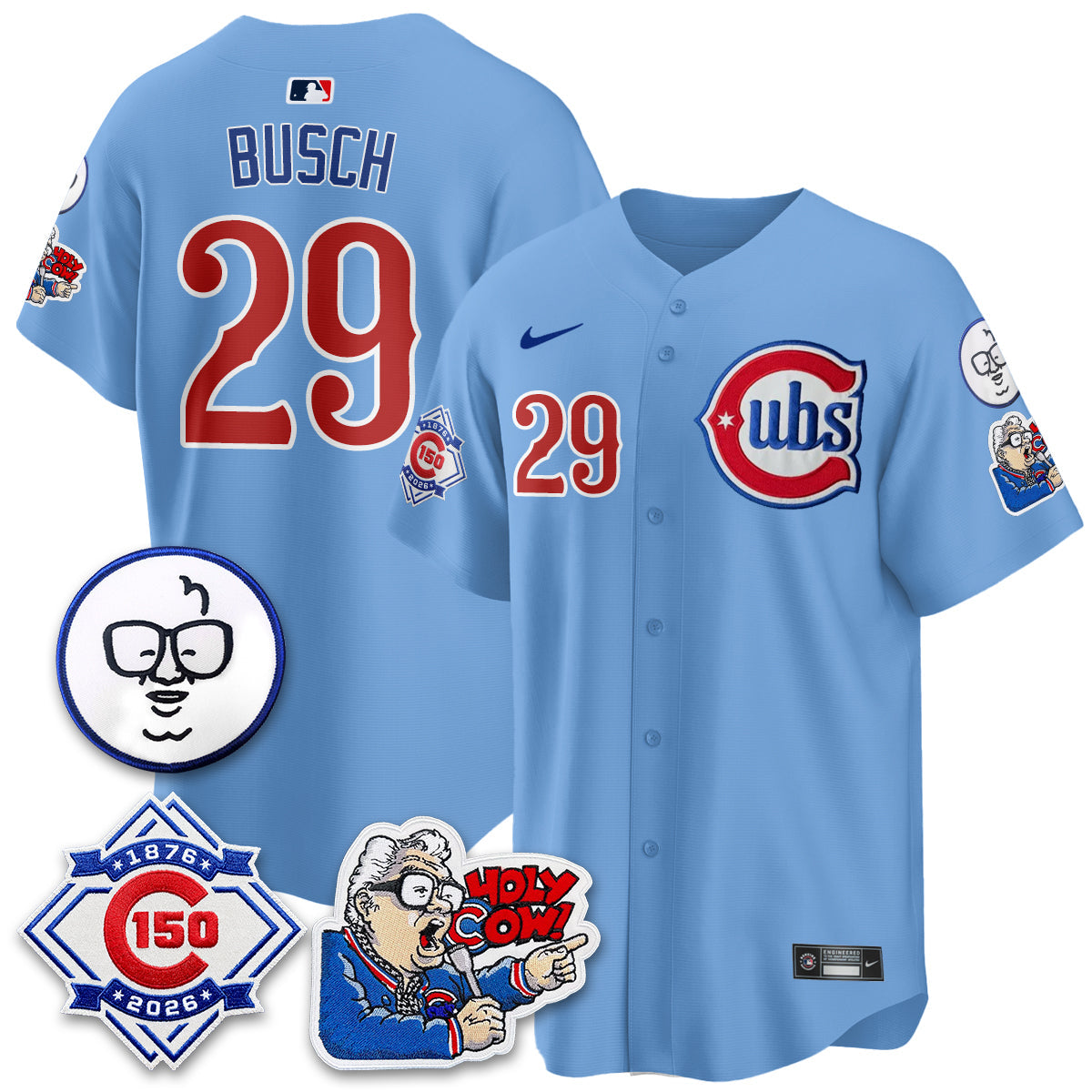 CHC 150th Anniversary Harry Caray Holy Cow Vapor Premier Limited Jersey - Stitched V2