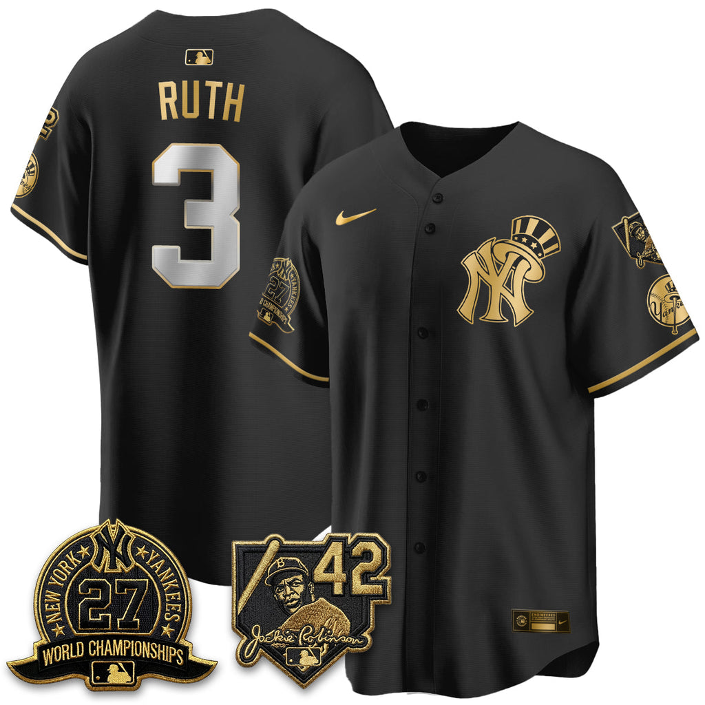 NYY 2026 Jackie Robinson Day Vapor Limited Gold Edition Jersey - Stitched - V2