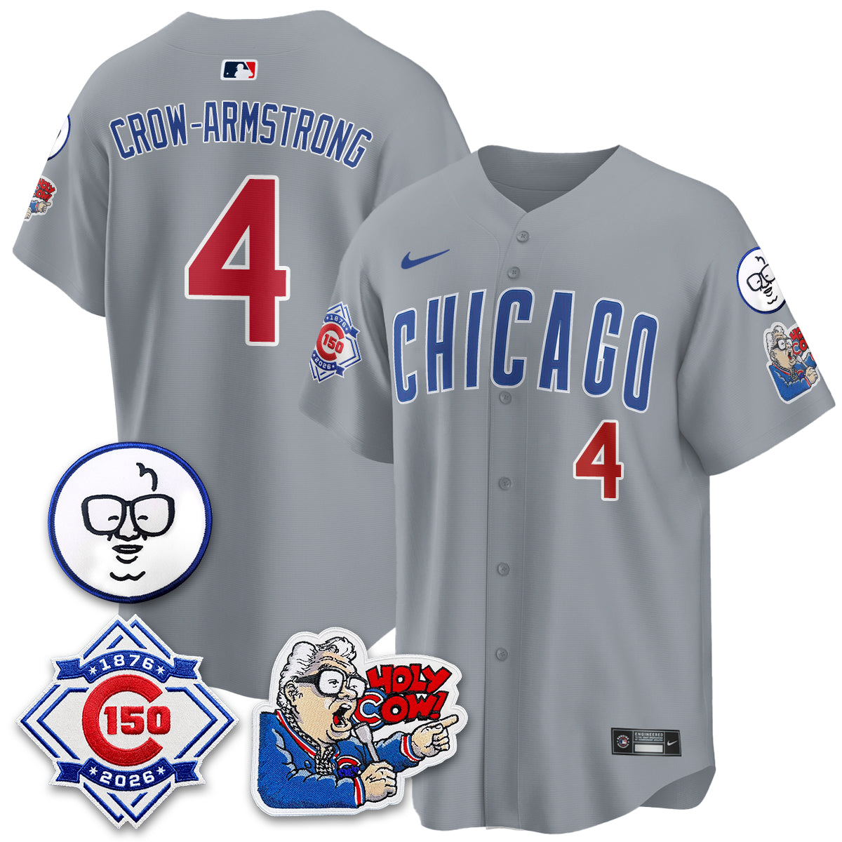 CHC 150th Anniversary Harry Caray Holy Cow Vapor Premier Limited Jersey - Stitched V2