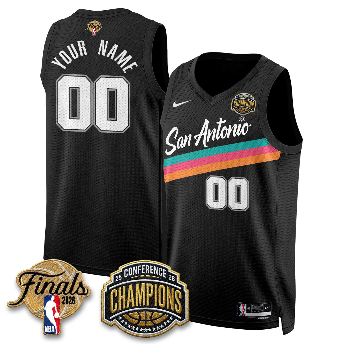 SAS 2026 Basketball  Western Conference Champions Vapor City Edition Custom Jersey - Stitched