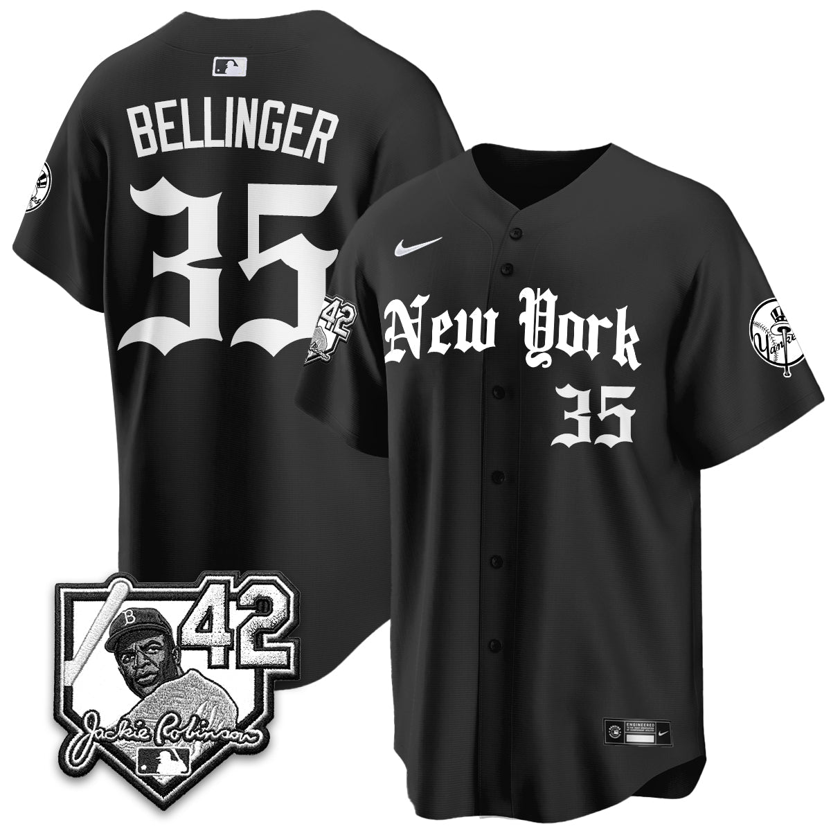 NYY 2026 Jackie Robinson Day Gothic Vapor Limited Jersey - Stitched