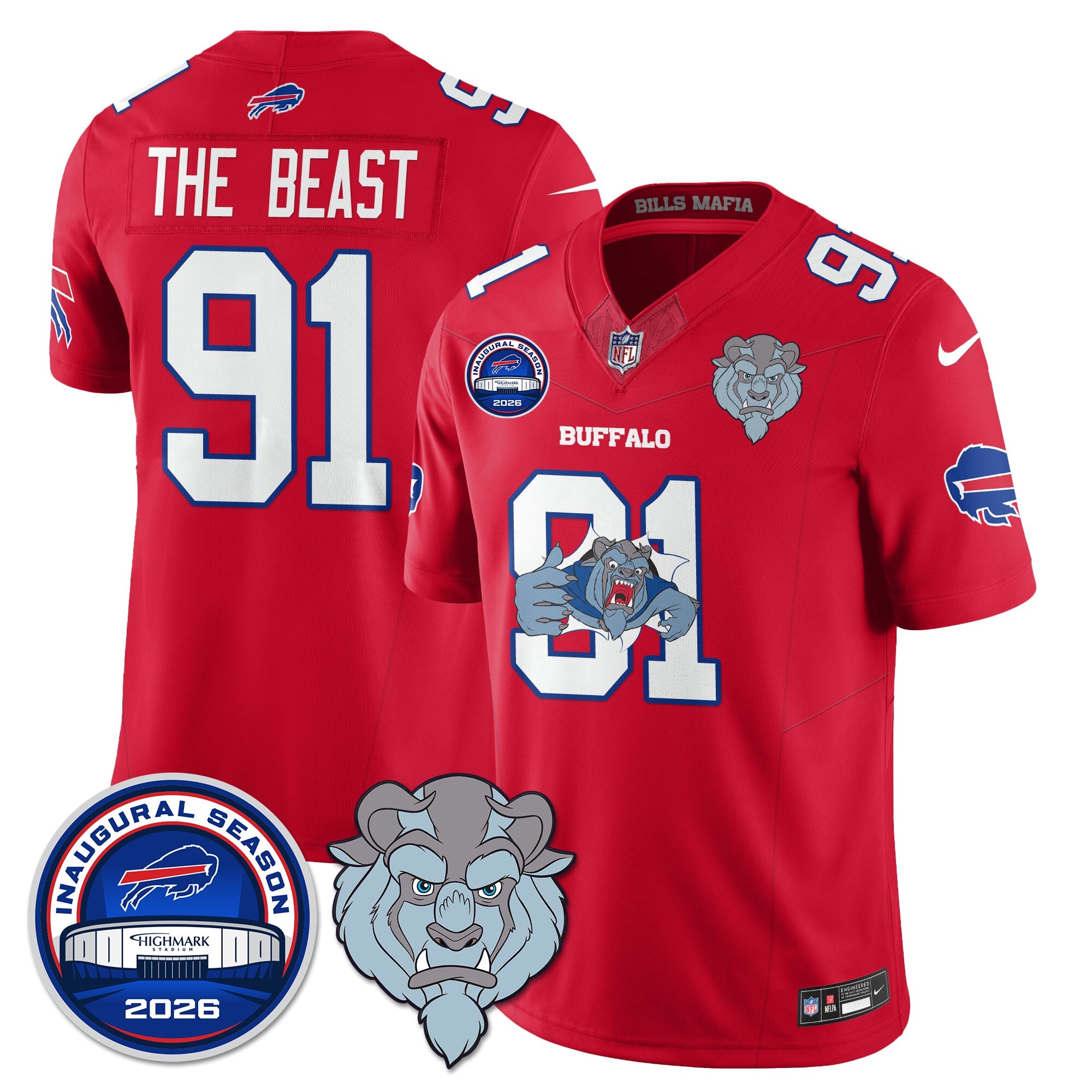 BUF x Hairy Blue Beast Edition Vapor Jersey - Stitched