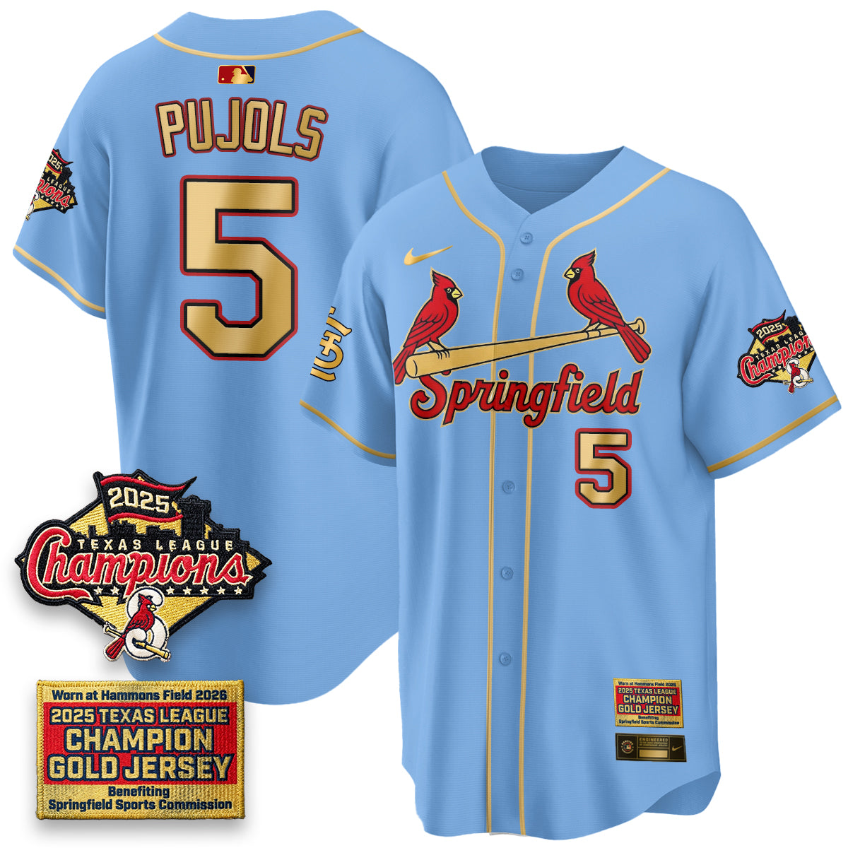 STL Springfield's Championship Gold Limited Jerseys - Stitched