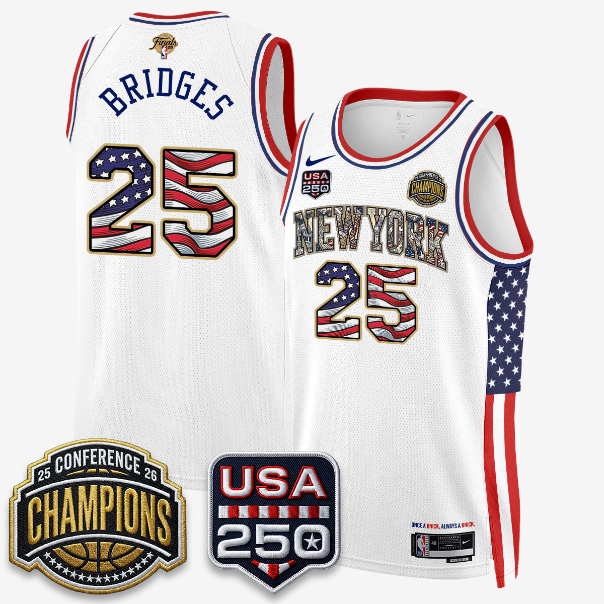 NYK 2026 Basketball  Eastern Conference Champions x Fourth of July Vapor Jersey - Stitched