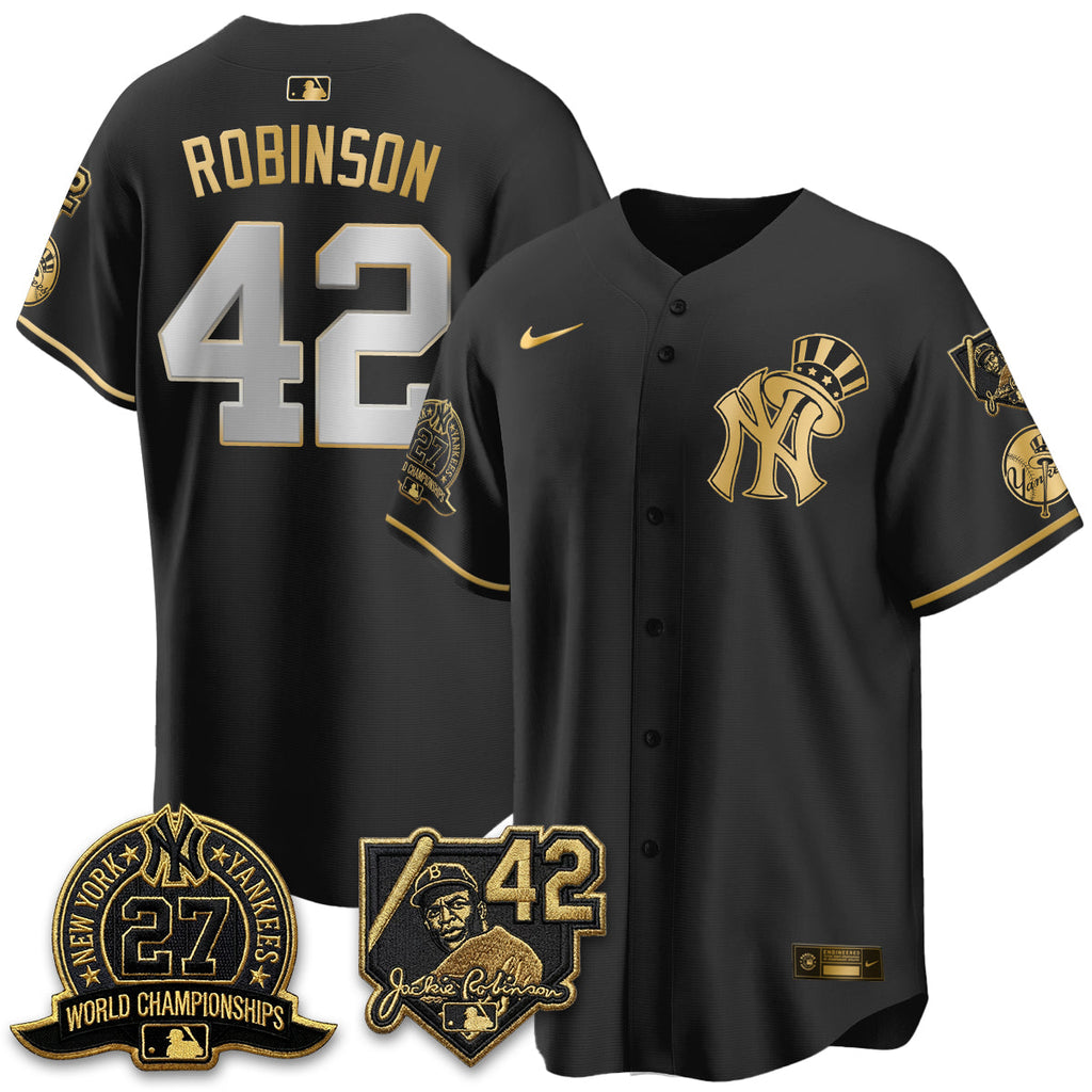 NYY 2026 Jackie Robinson Day Vapor Limited Gold Edition Jersey - Stitched - V2
