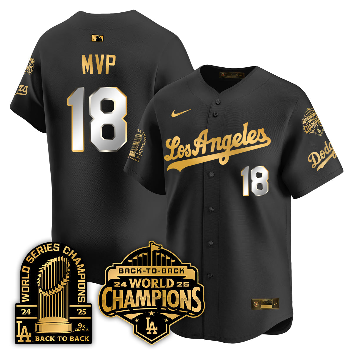 LAD Gold Collection Vapor Limited Jersey - 9x & B2B Champs - Stitched
