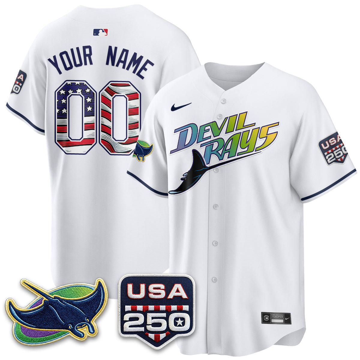 TB Independence Day USA 2026 City Connect Vapor Custom Jersey - Stitched
