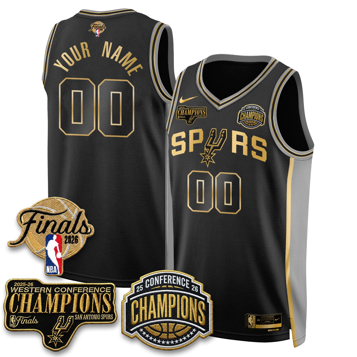SAS 2026 Basketball  Western Conference Champions Vapor Special Edition Custom Jersey - Stitched