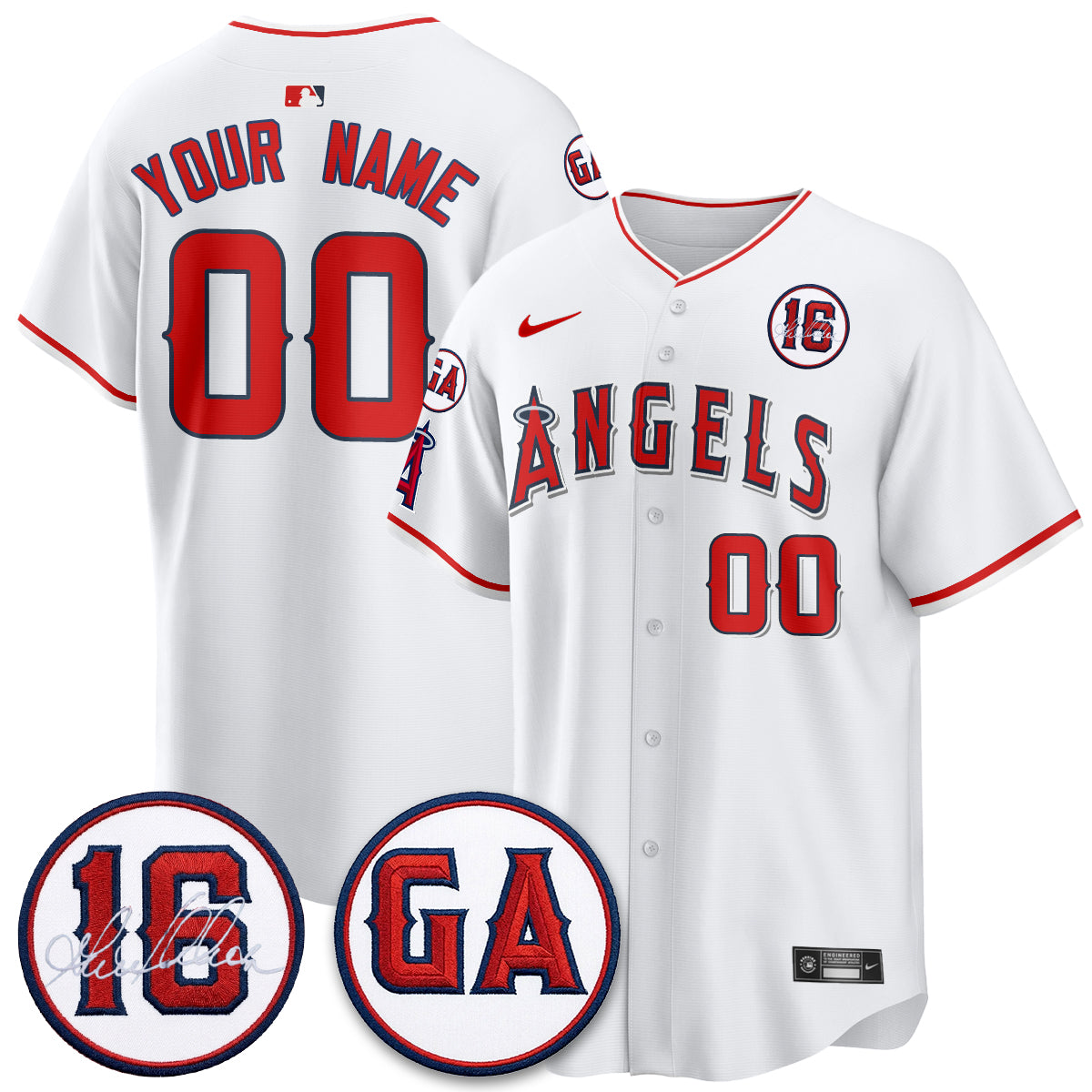 LAA Garret Anderson Tribute Patch Vapor Premier Limited Custom Jersey - Stitched