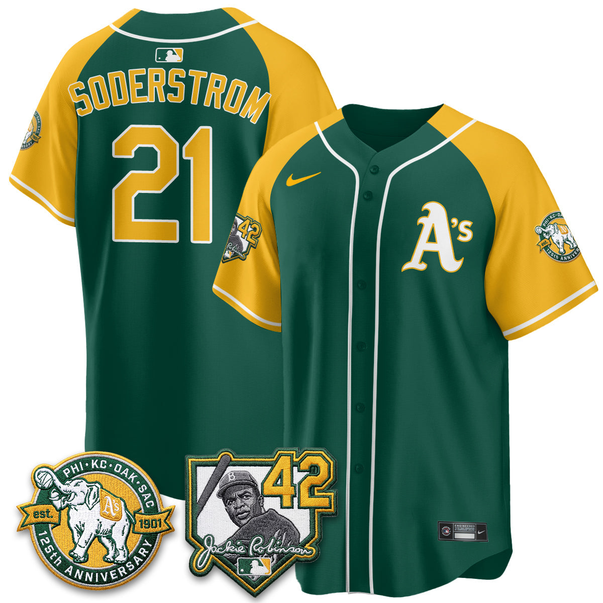 OAK 2026 Jackie Robinson Day - Celebrating 125 Years Limited Vapor Jersey - Stitched