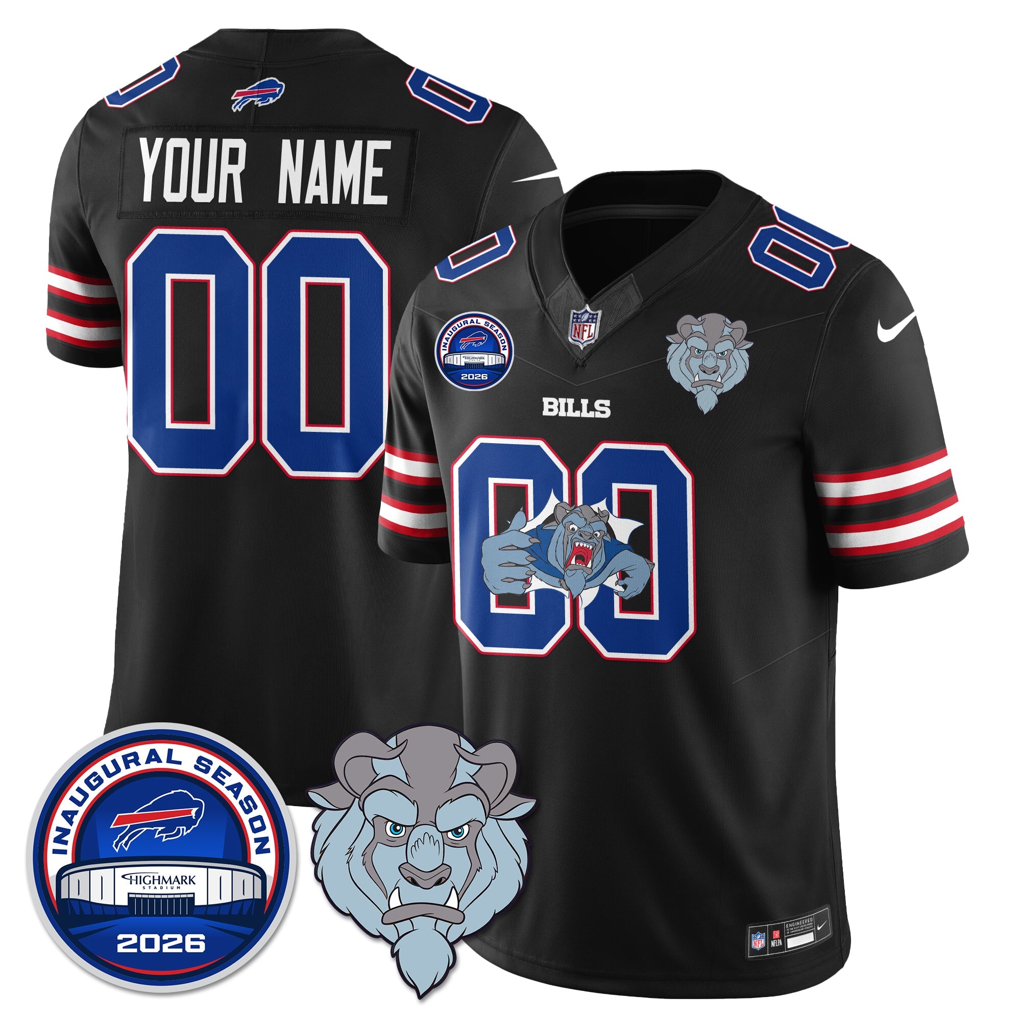 BUF x Hairy Blue Beast Edition Vapor Custom Jersey - Stitched