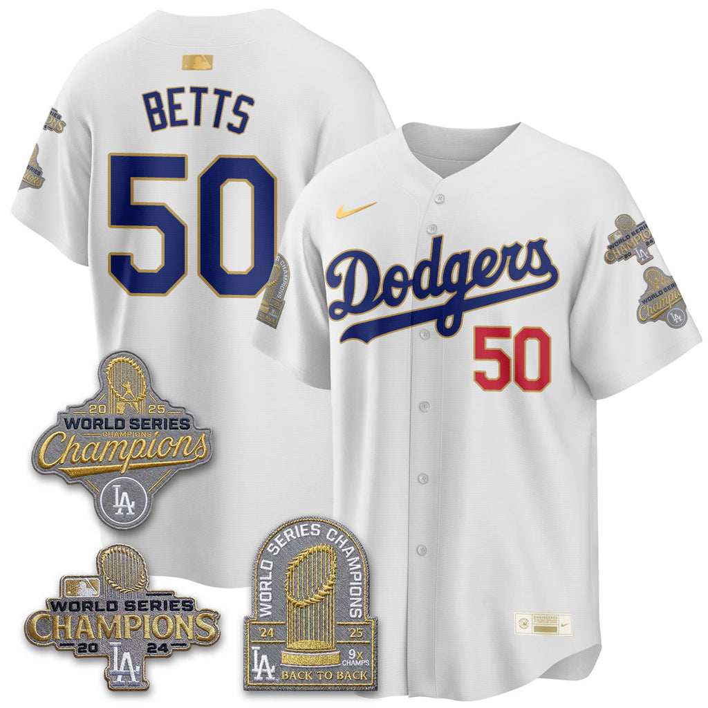 LAD Gold Collection Stadium Vapor Limited Jersey - Back to Back 9x Champs - Stitched