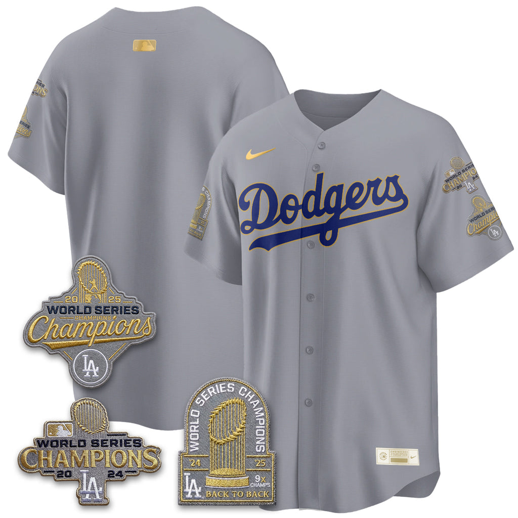 LAD Gold Collection Stadium Vapor Limited Jersey - Back to Back 9x Champs - Stitched
