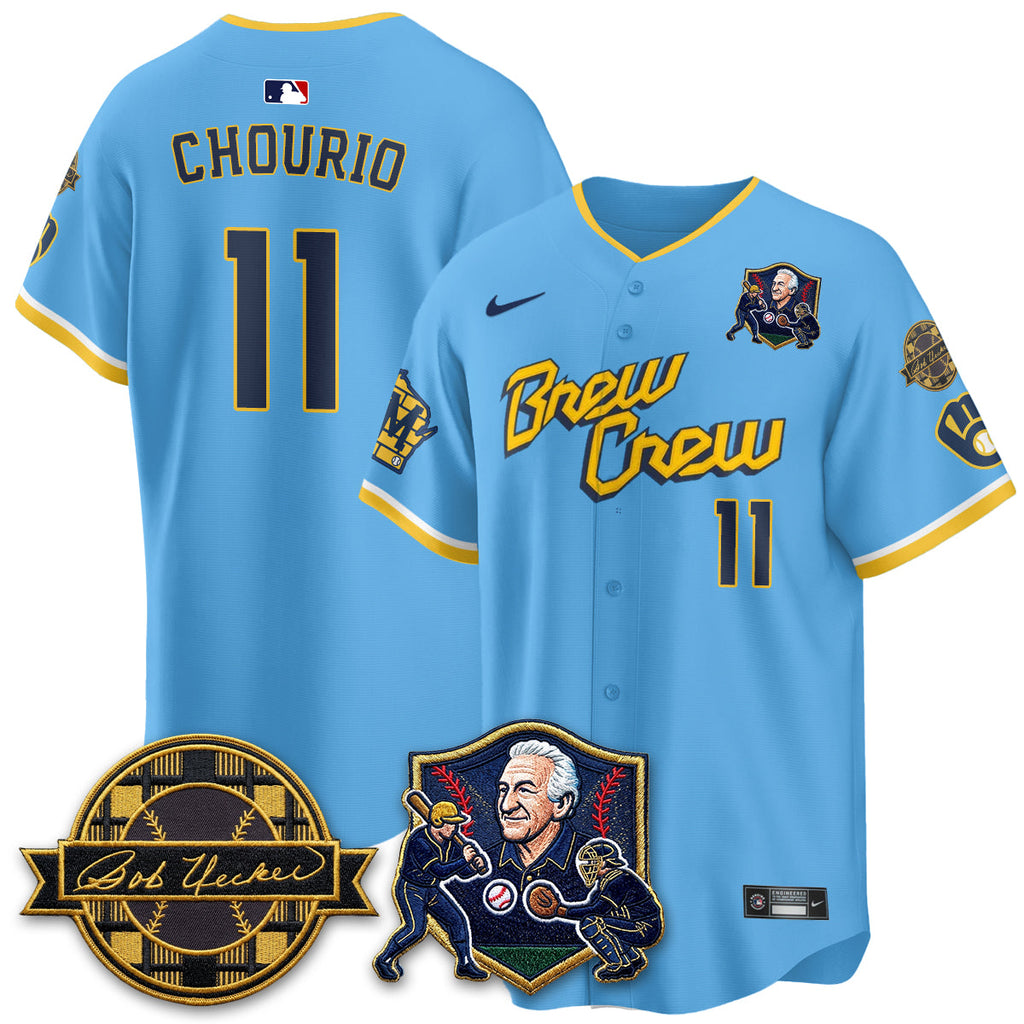 MIL Bob Uecker - 54 Seasons for Brewers' Vapor Limited Gold Jersey - Stitched