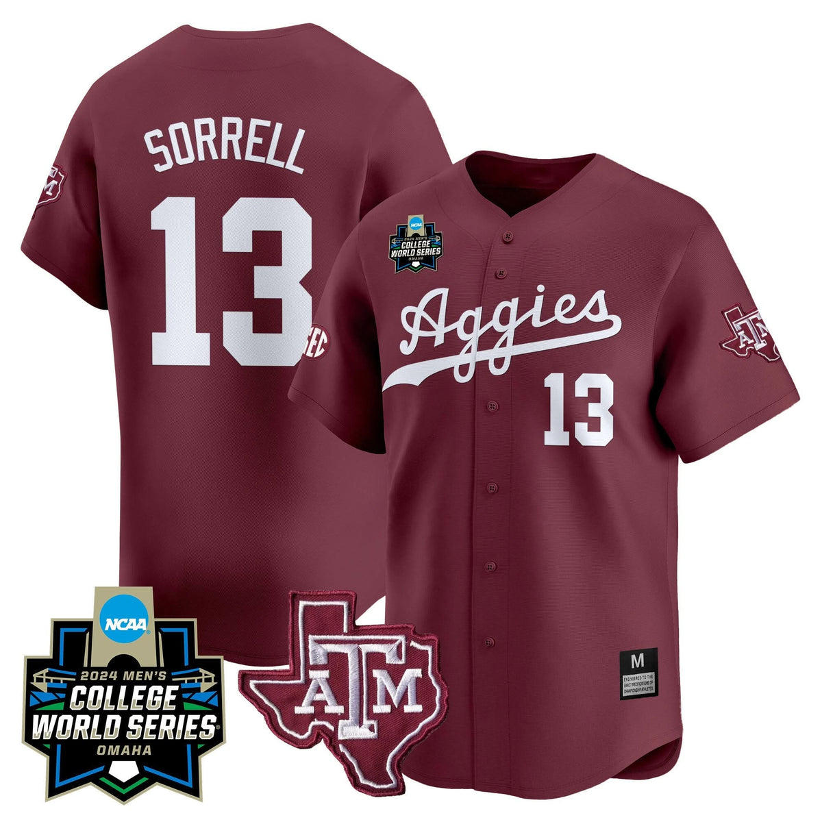 Aggies 2024 College World Series Vapor Premier Limited Jersey