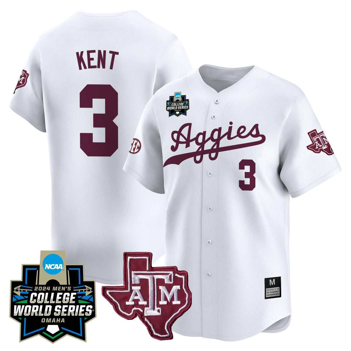 Aggies 2024 College World Series Vapor Premier Limited Jersey