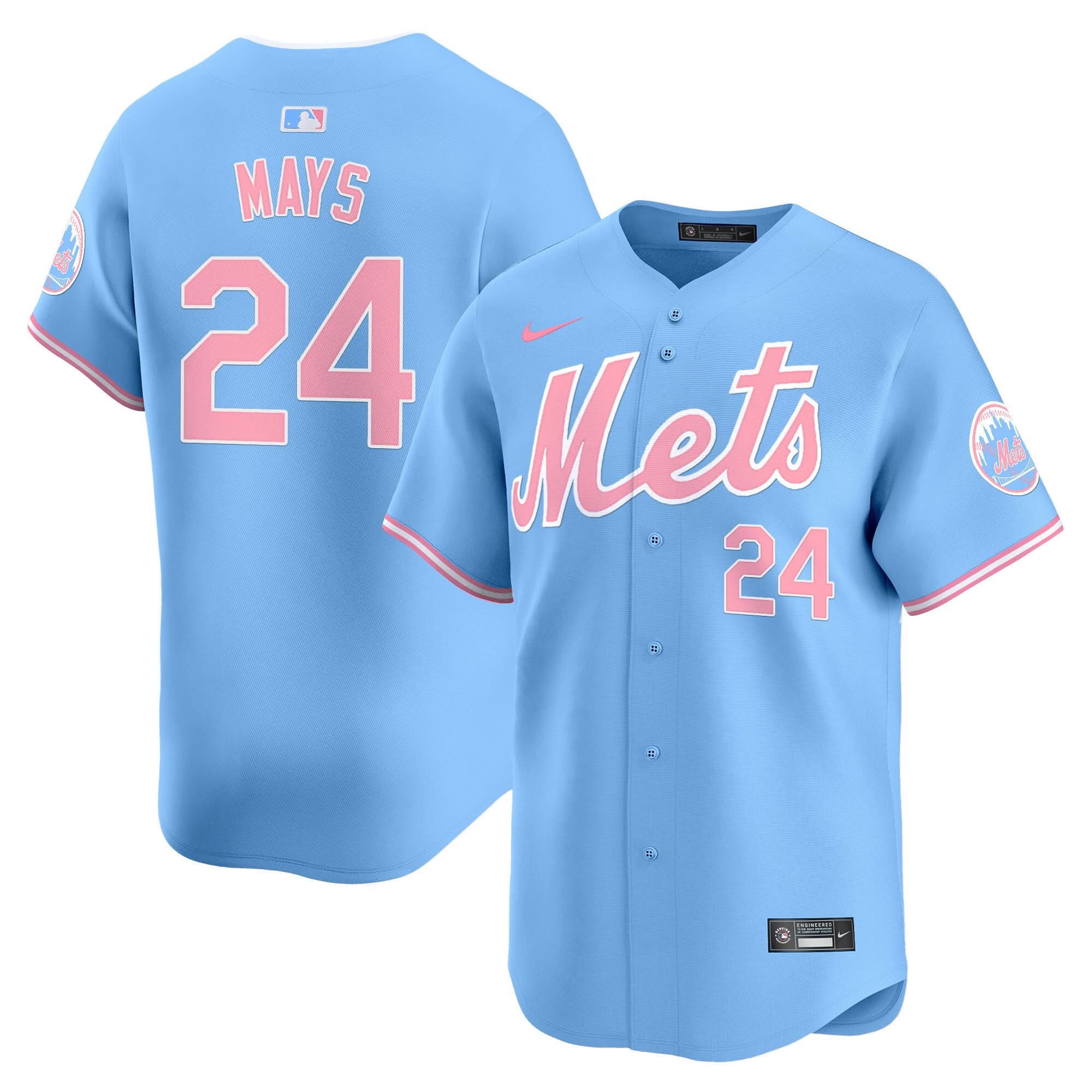 NYM Bubblegum Pink Vapor Premier Limited Jersey - Stitched