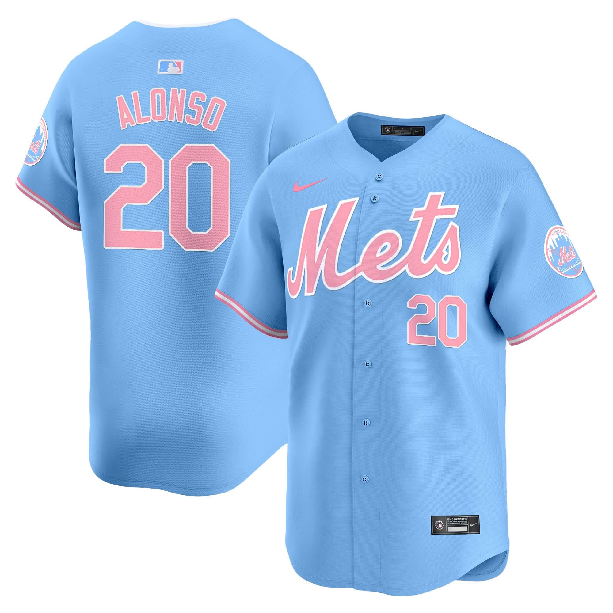 NYM Bubblegum Pink Vapor Premier Limited Jersey - Stitched