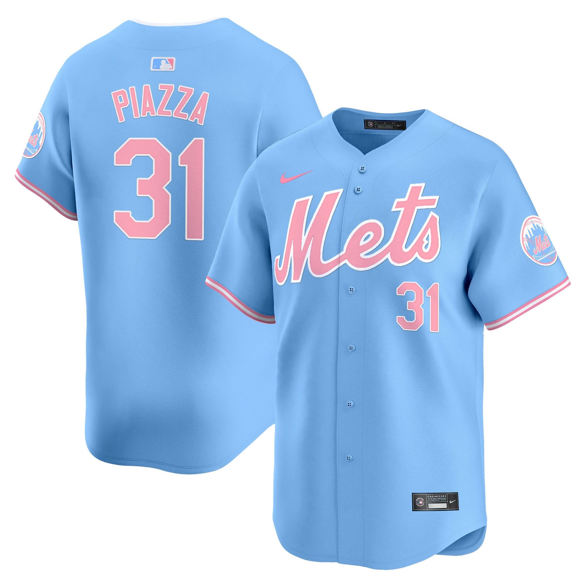 NYM Bubblegum Pink Vapor Premier Limited Jersey - Stitched