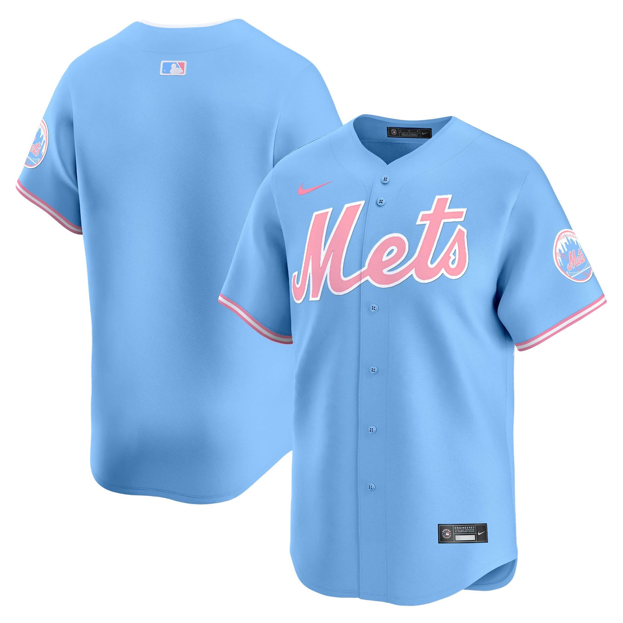NYM Bubblegum Pink Vapor Premier Limited Jersey - Stitched